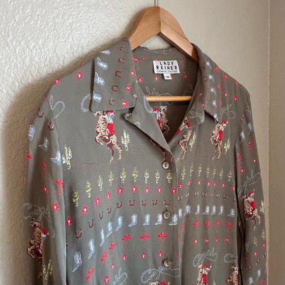 Vintage Women’s Lady Reiner Cowgirl Couture Button Down Western Shirt, Medium - Picture 3 of 6